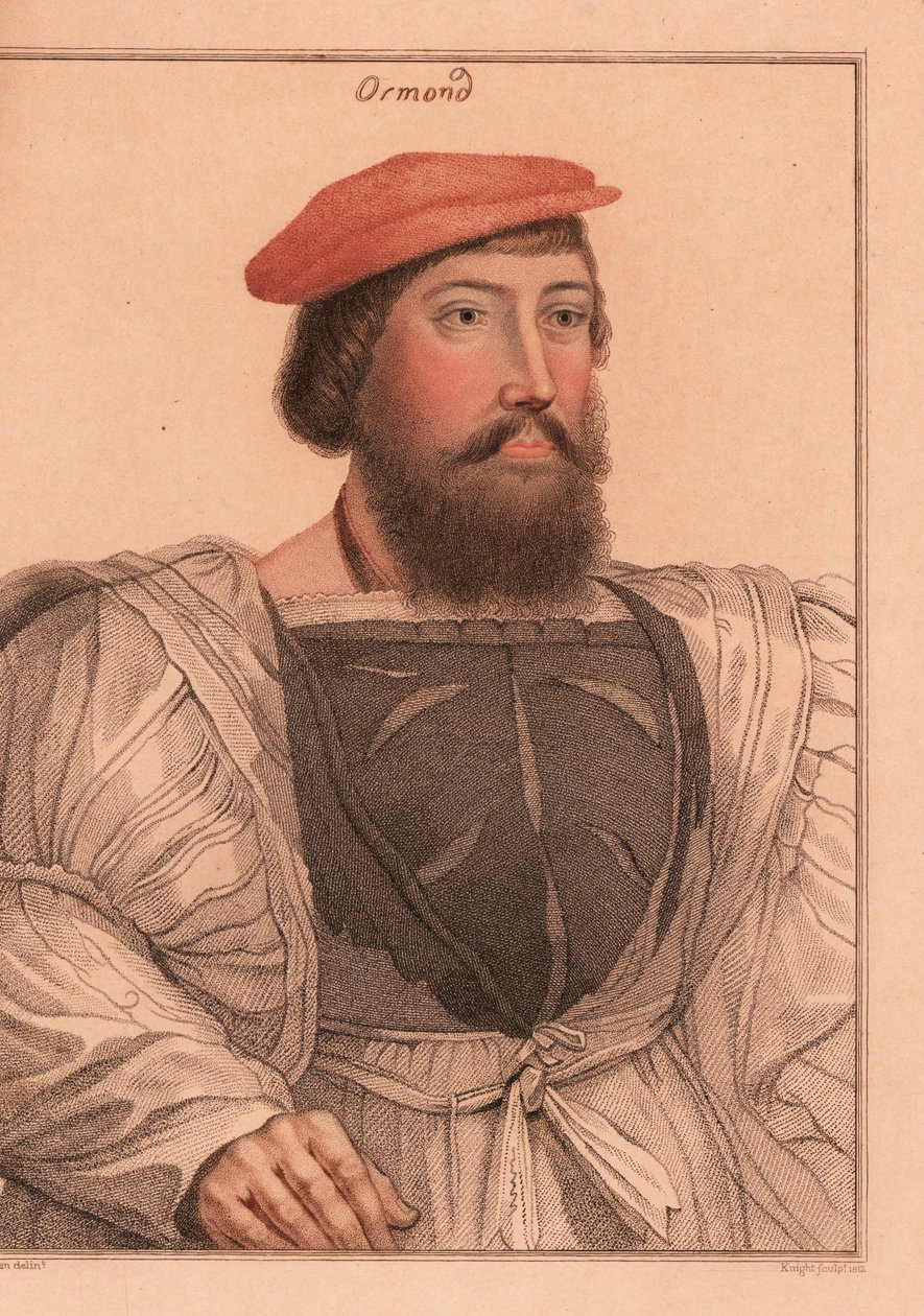 Thomas Boleyn ou James Butler, Conde de Ormond,1812 (gravura) de Hans (after) Holbein the Younger