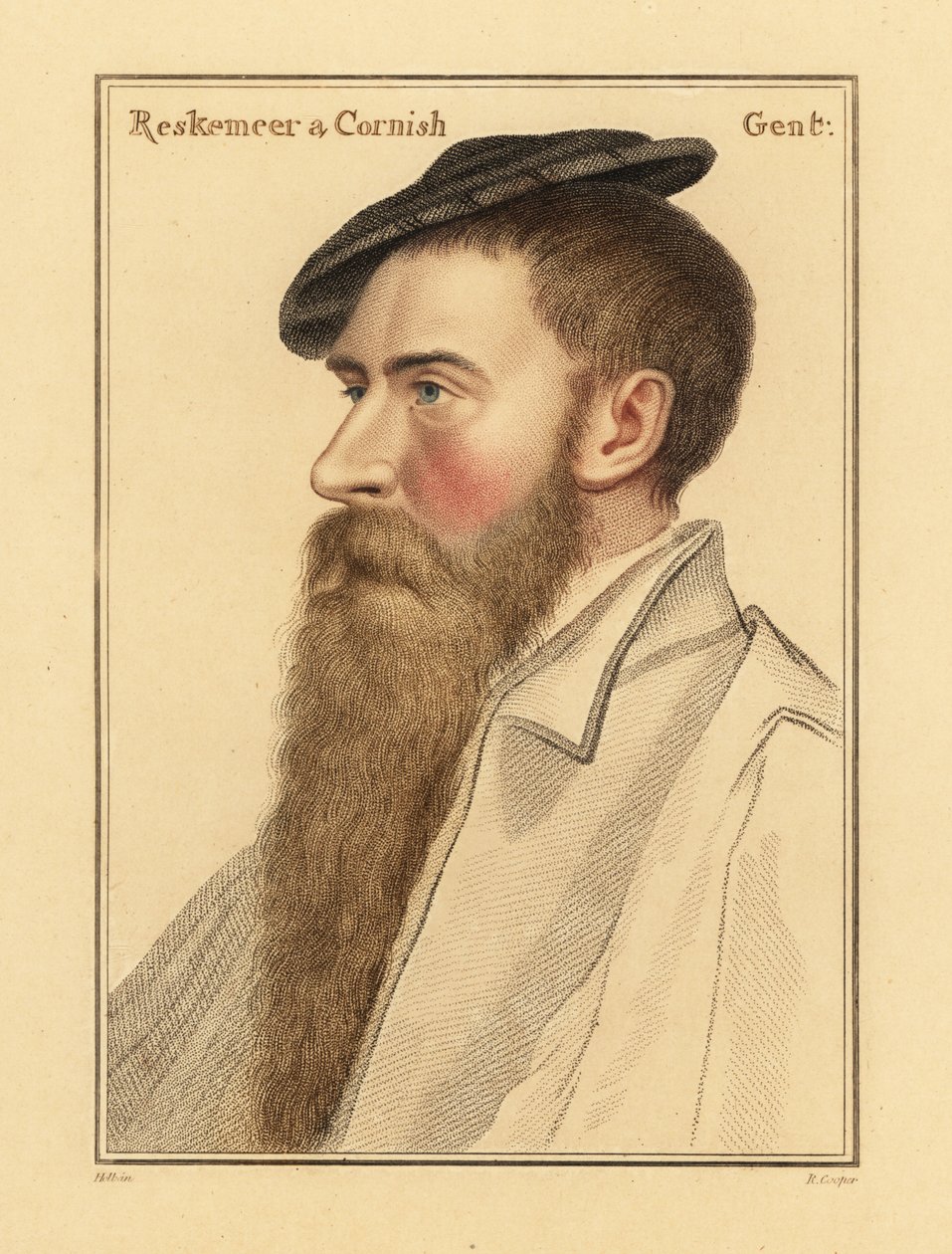 William Reskimer, cortesão do Rei Henrique VIII. ,1812 (gravura) de Hans (after) Holbein the Younger