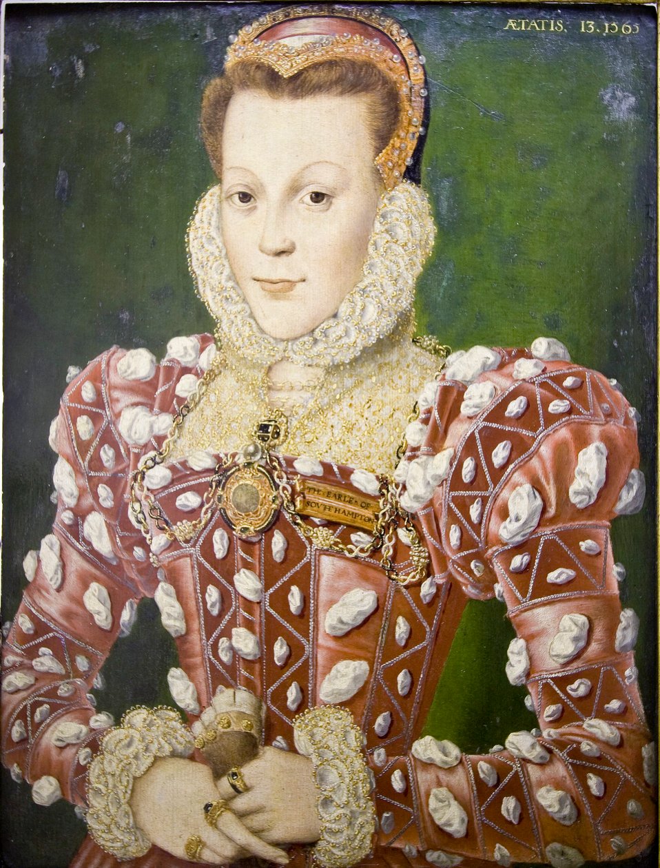 Retrato de Mary Browne, Condessa de Southampton de Hans (attr. to) Eworth or Ewoutsz