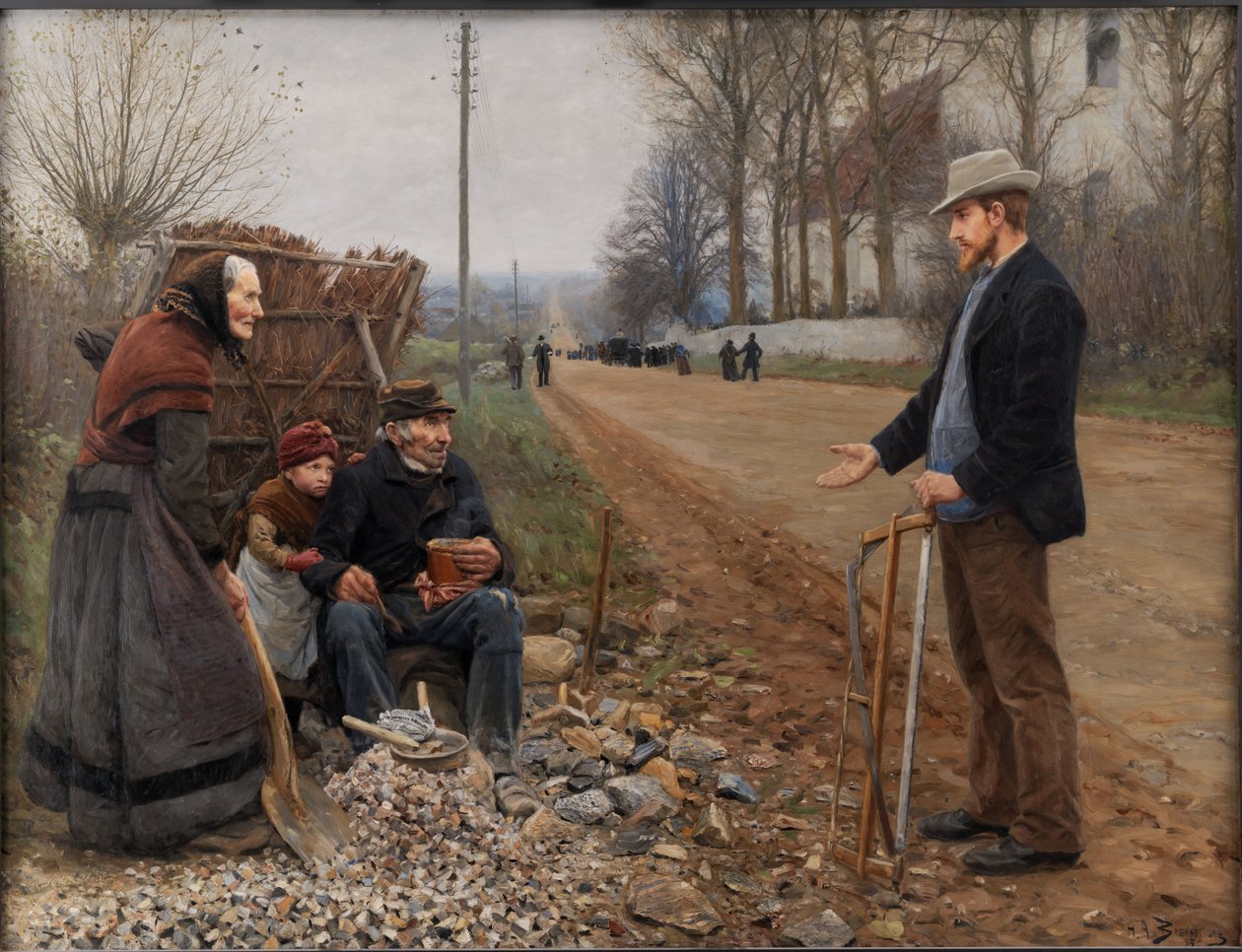 En Landevej A Highway, 1893. de Hans Andersen Brendekilde
