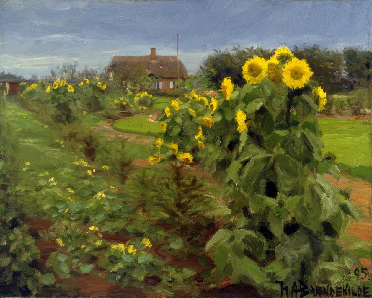 HABrendekilde, flor de girassol de Hans Andersen Brendekilde