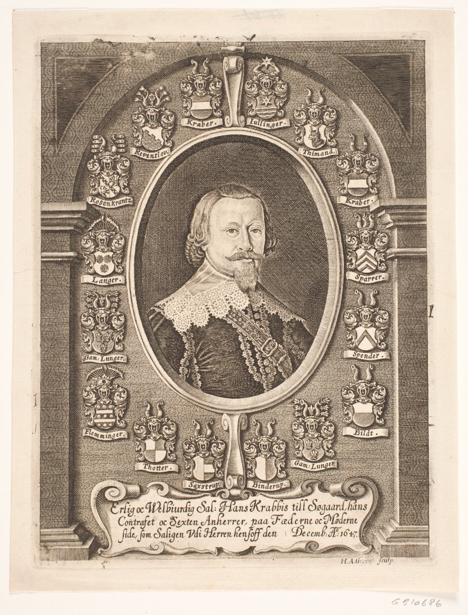 Hans Krabbe para Søgård. De um sermão fúnebre 1648 de Hans Andreas Greys