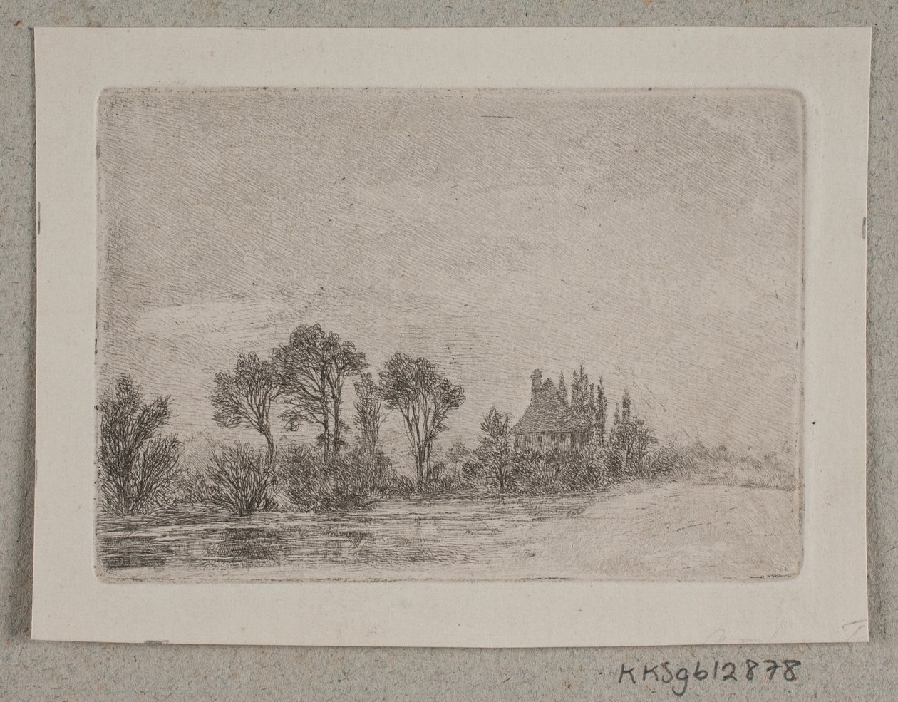 Paisagem com árvores por uma água de Hans Anton Thiele