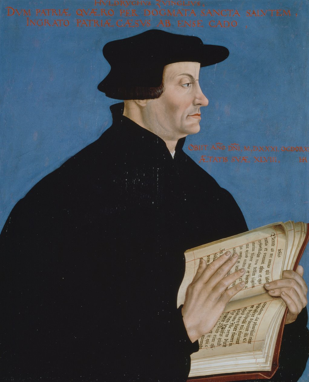 Retrato de Huldrych Zwingli (1848-1531) de Hans Asper