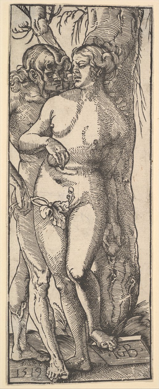 Adão e Eva, 1519. de Hans Baldung