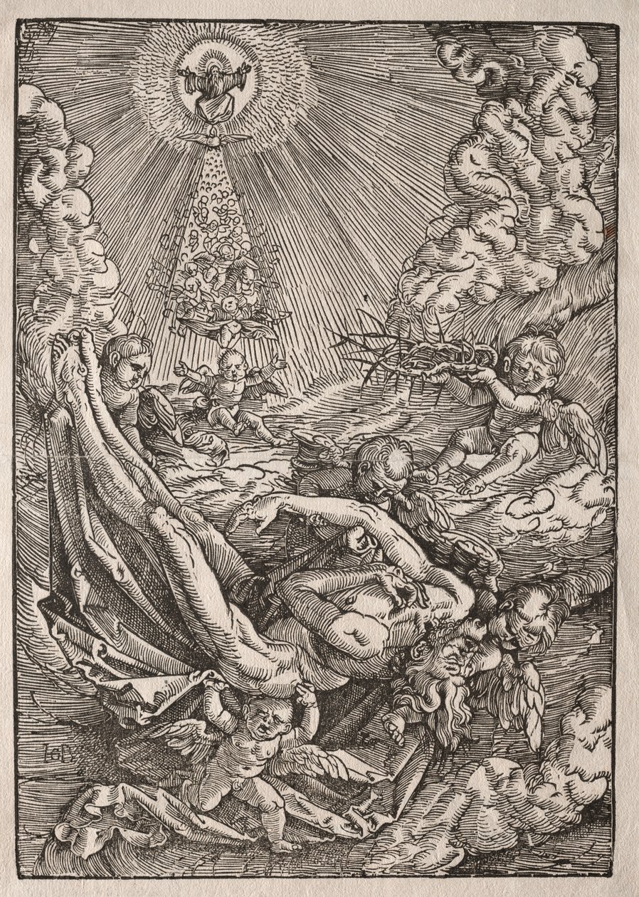 Cristo levado ao céu pelos anjos de Hans Baldung