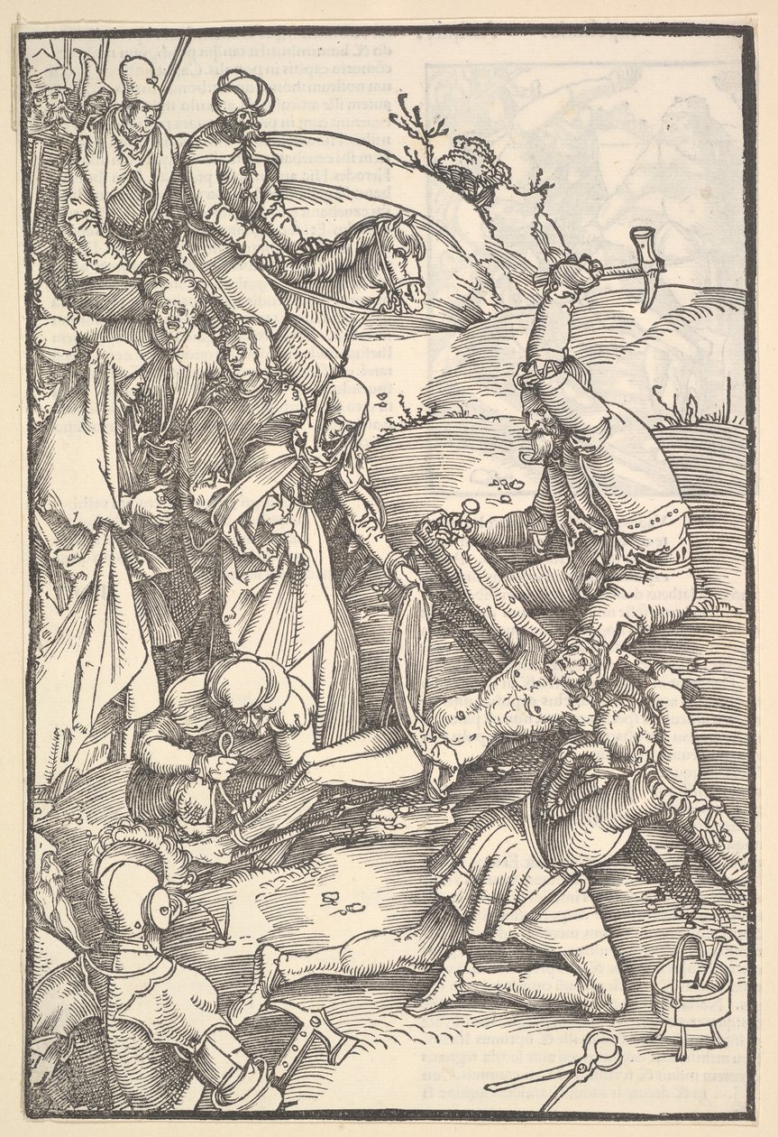 Cristo pregado na cruz, verso: Cristo pregado na cruz, de Speculum Passionis Dom ..., 1507. de Hans Baldung