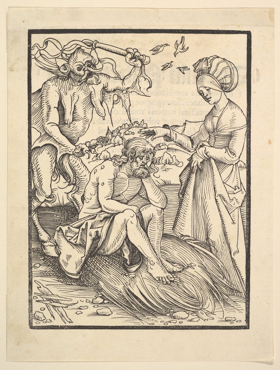 Jó Tentado por um Demônio, 1509. de Hans Baldung