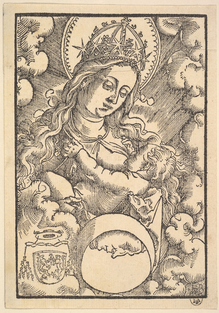 Madonna Lactans, da poesia de Enchiridon, 1515. de Hans Baldung