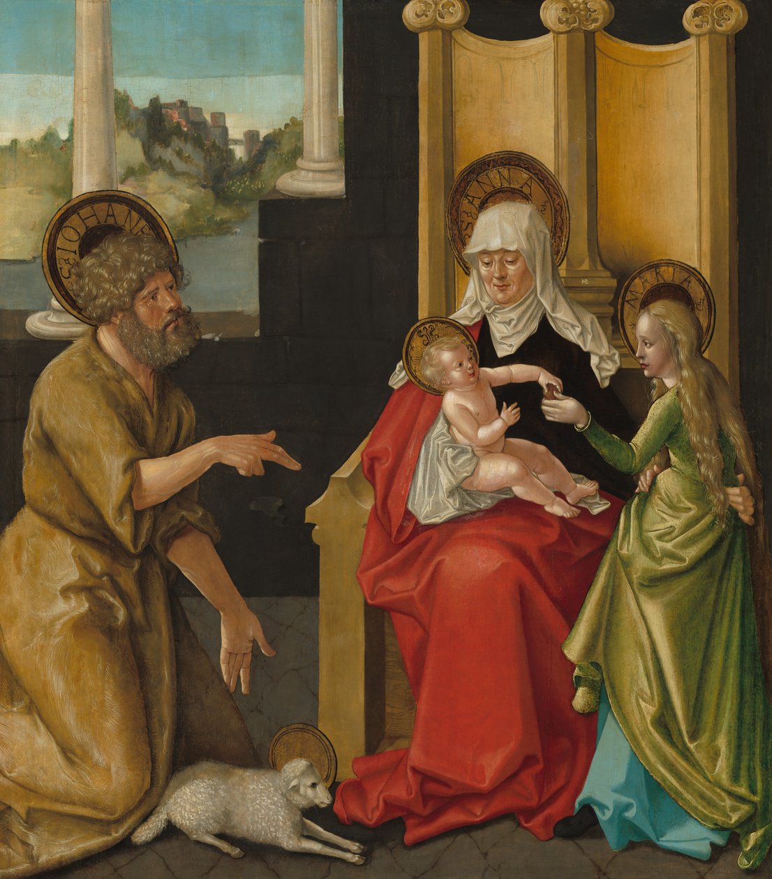 Santa Ana com o Menino Jesus, a Virgem e São João Batista, c. 1511. de Hans Baldung