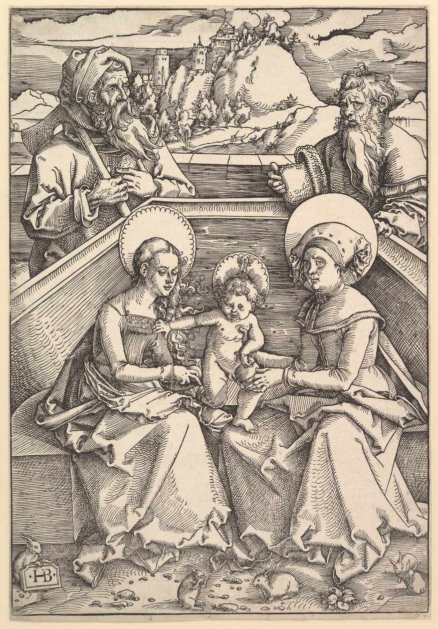 A Sagrada Família com Santa Ana e São Joaquim. de Hans Baldung