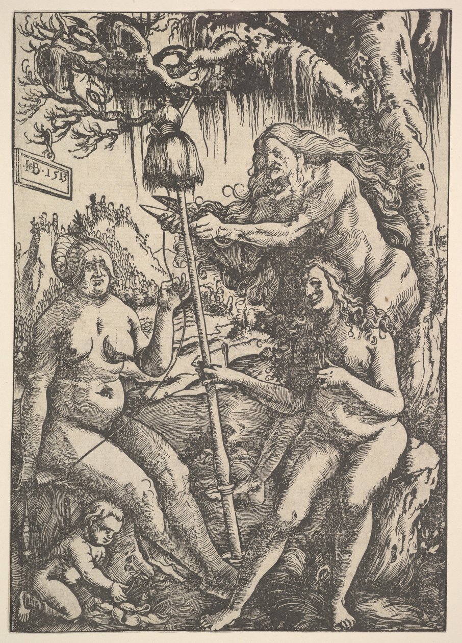 Os três destinos: Láquis, Atropos e Klotho, 1513. de Hans Baldung