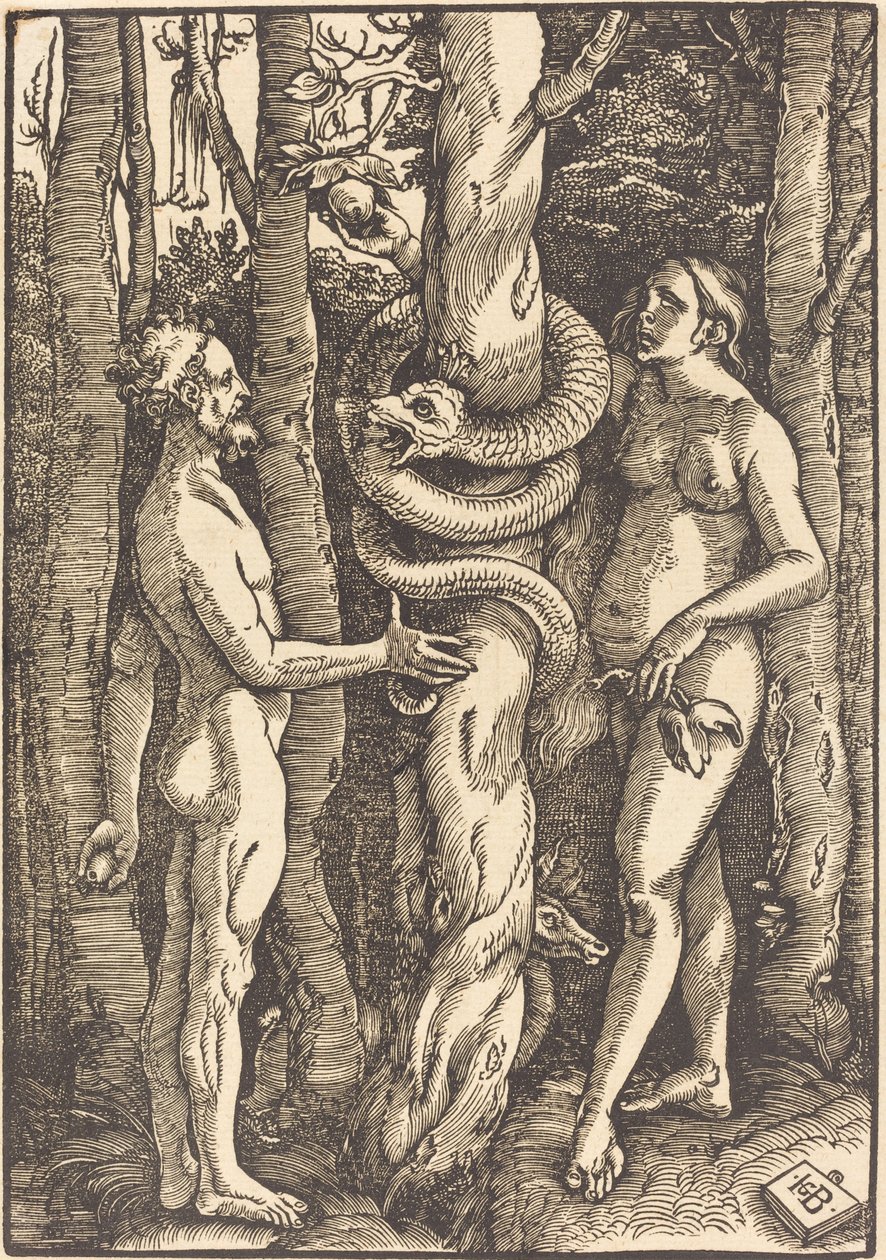 Adão e Eva com a Serpente de Hans Baldung Grien