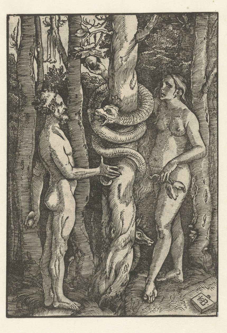Adão e Eva com a cobra Tentação de Hans Baldung Grien