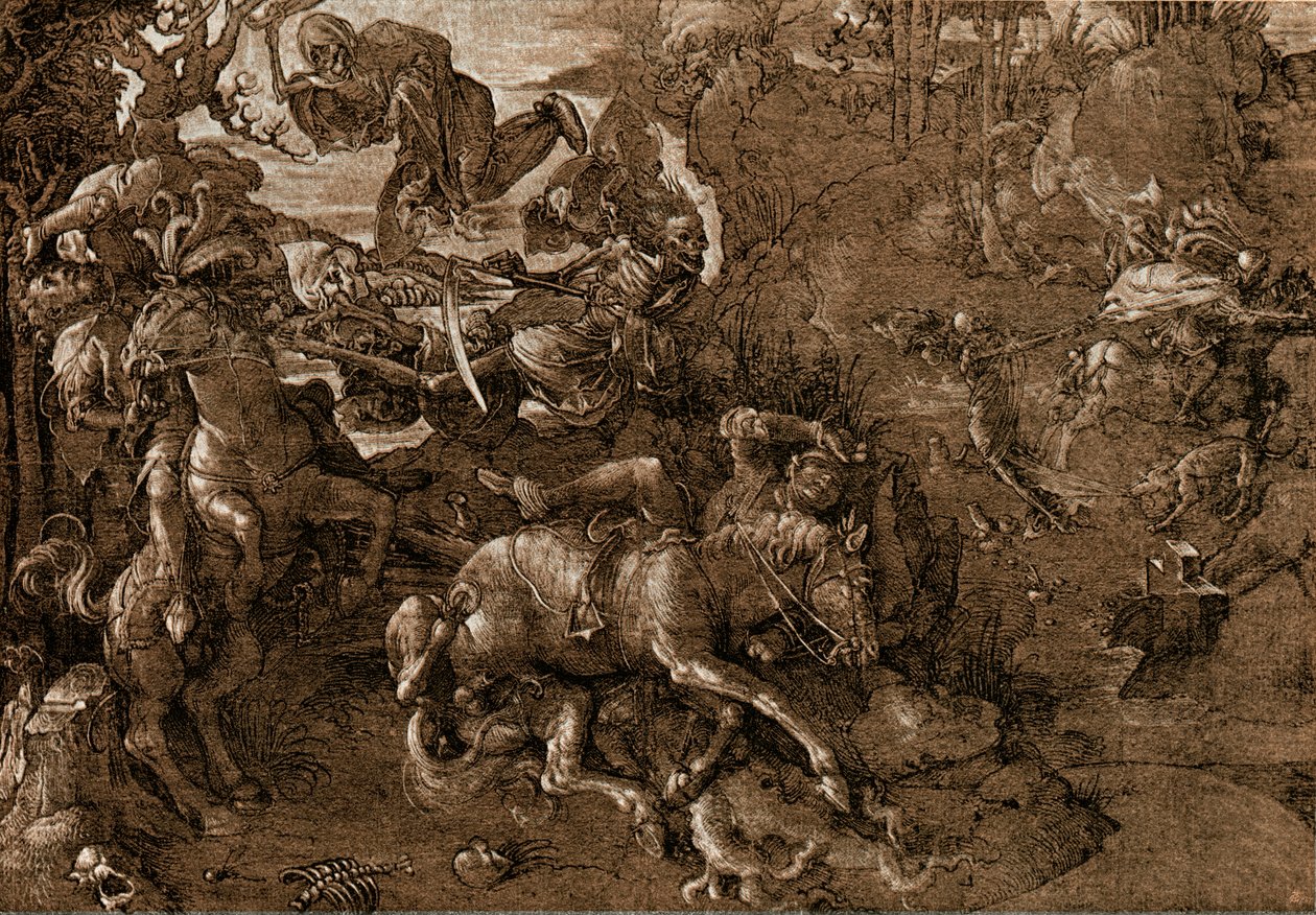 Batalha dos Cavaleiros com a morte de Hans Baldung Grien
