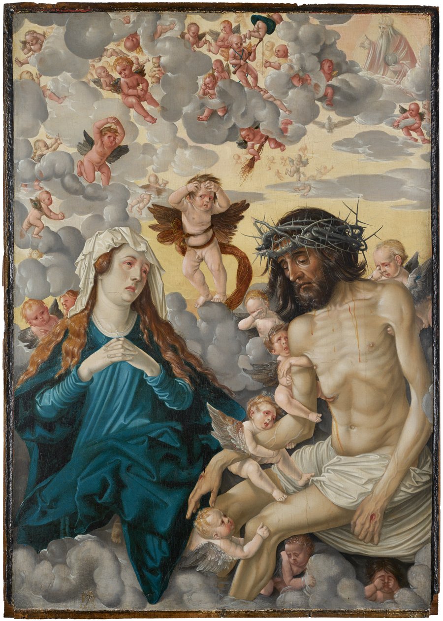 Cristo como Homem das Dores, chorado por Maria e pelos anjos de Hans Baldung Grien