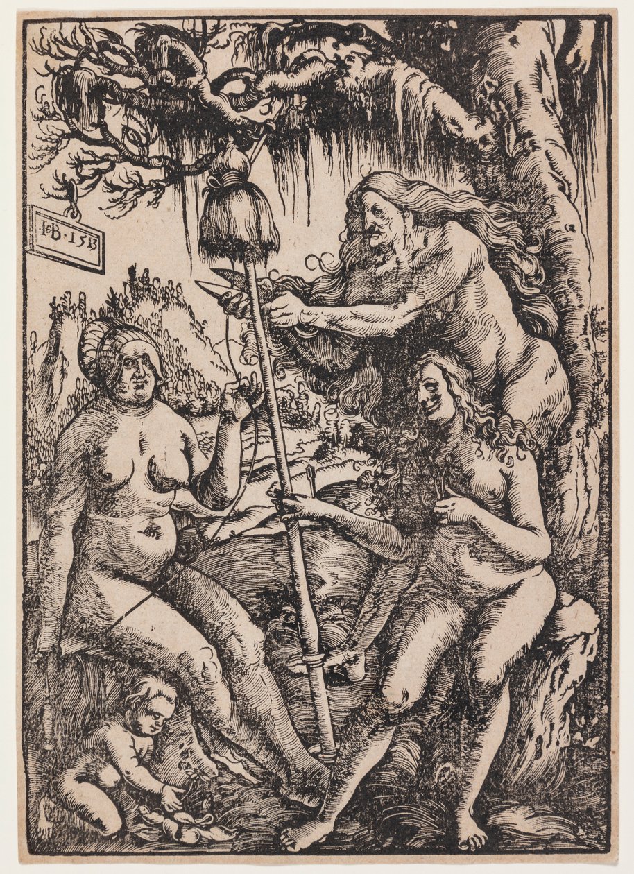 As três Parcas Láquesis, Átropos e Cloto de Hans Baldung Grien