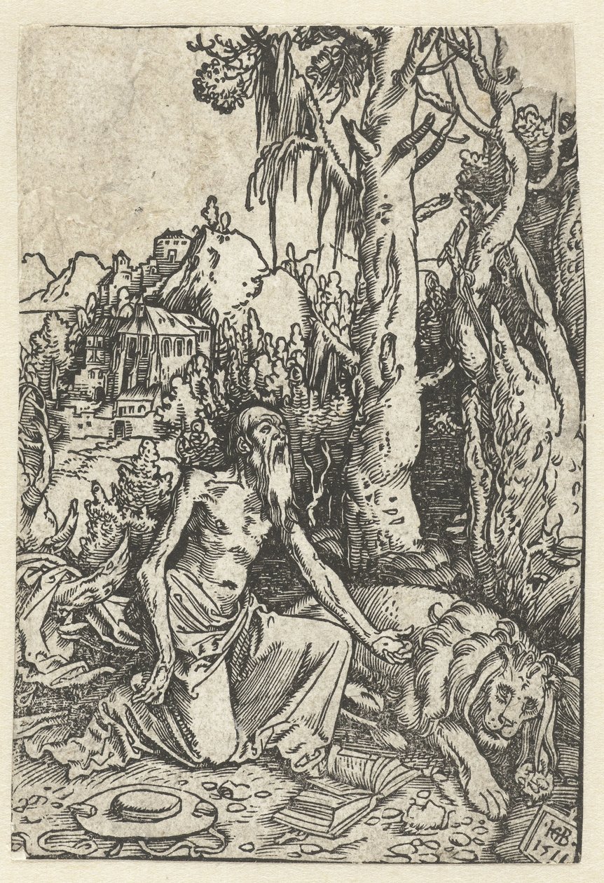 São Jerónimo como um penitente no deserto de Hans Baldung Grien