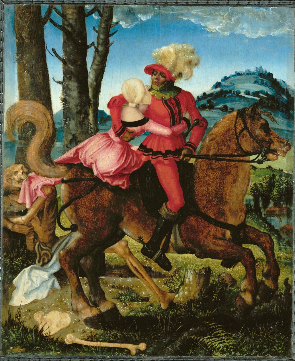 Cavaleiro, Virgem e Morte (pintura sobre madeira) de Hans Baldung Grien