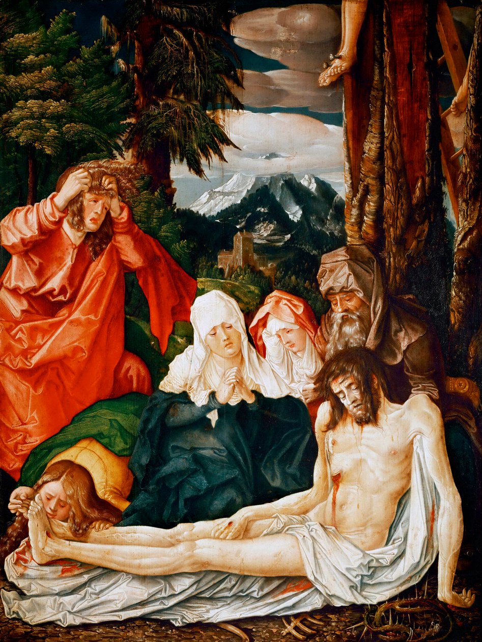 ""Lamentation sur la mort du christ"" (O lamento sobre Cristo) Peinture de Hans Baldung, dit Grien (Baldung Grien) (1484-1545) de Hans Baldung Grien
