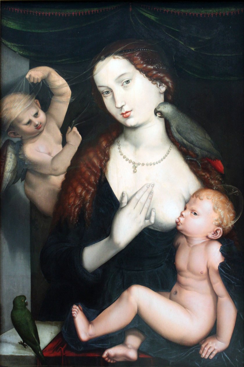 A Madona com os papagaios de Hans Baldung Grien