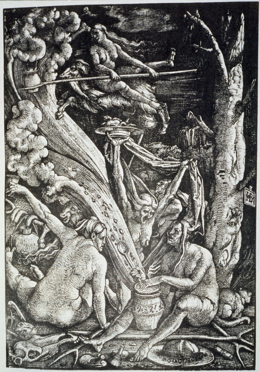 As bruxas no sábado, depois de Hans Baldung Grien, ilustrado em uma história da magia publicada no final do século XIX de Hans Baldung Grien