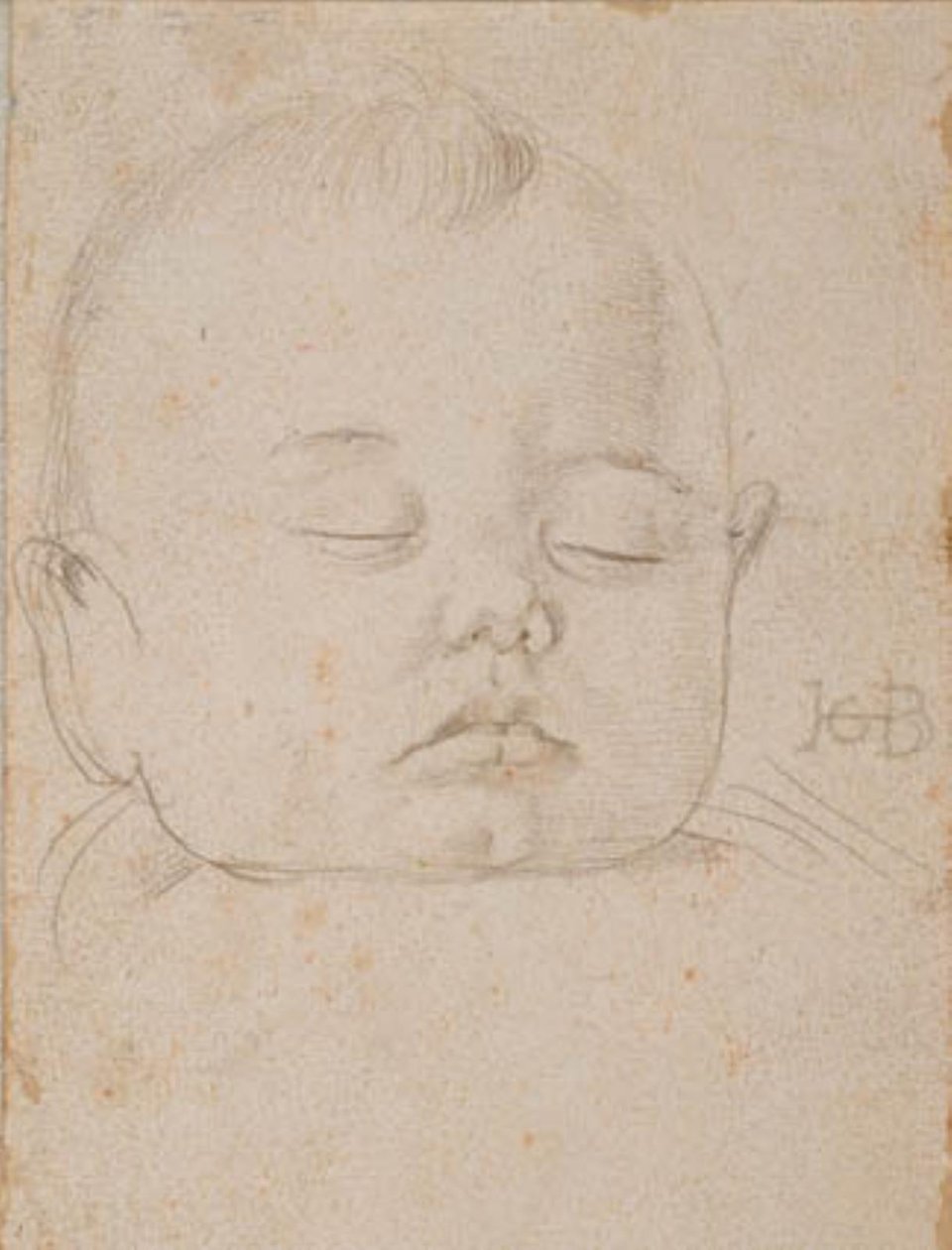 A cabeça de um menino dormindo, en face de Hans Baldung Grien
