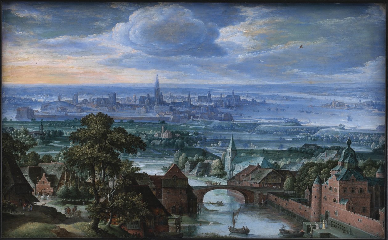 Paisagem com vista de Antuérpia de Hans Bol