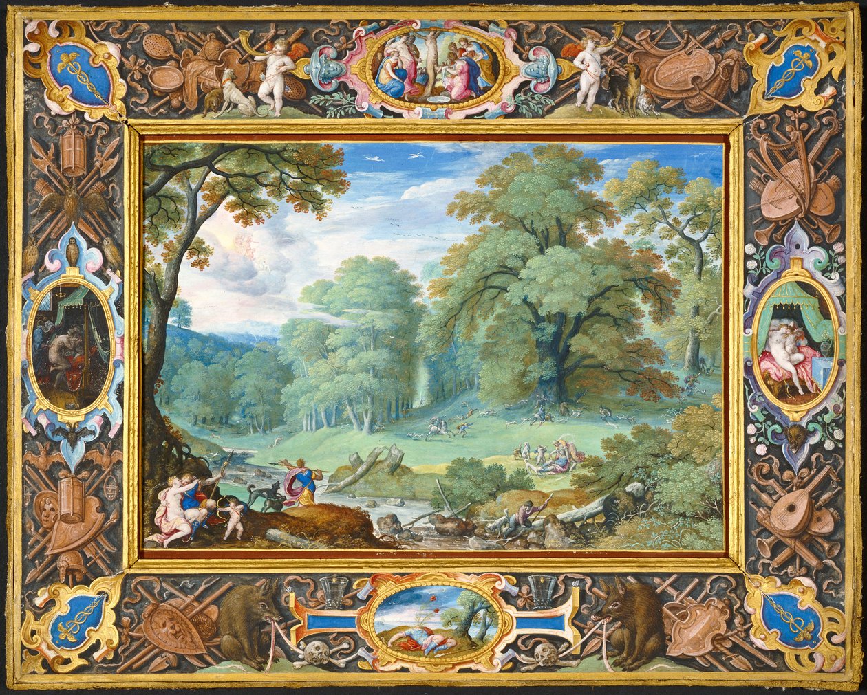 Paisagem com a história de Vénus e Adónis de Hans Bol
