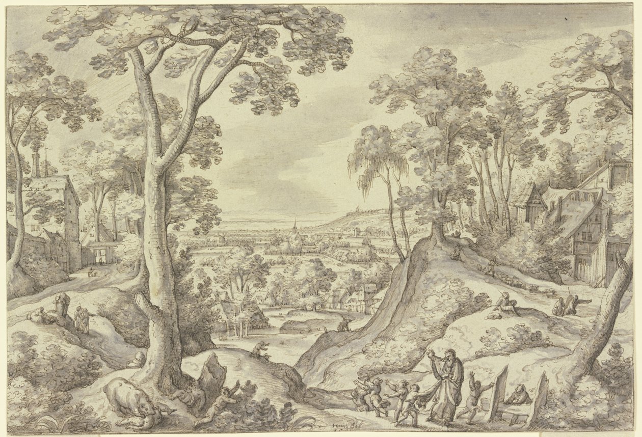 Paisagem com o Profeta Eliseu de Hans Bol