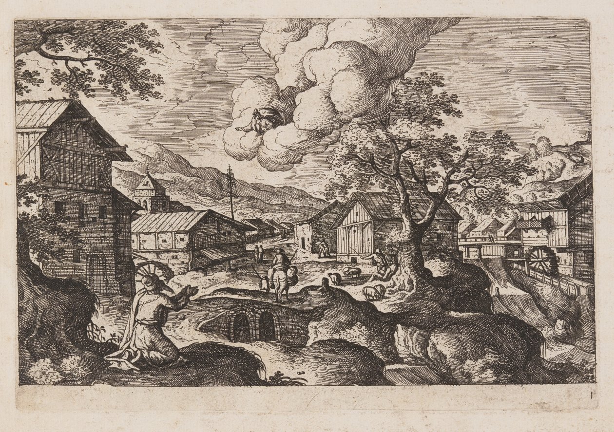 Prato 1, de Paisagens com cenas do Antigo e do Novo Testamento e Metamorfoses de Ovídio de Hans Bol