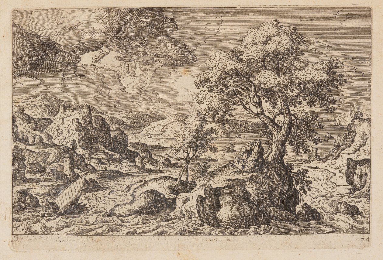 Prato 24, de Paisagens com cenas do Antigo e do Novo Testamento e Metamorfoses de Ovídio de Hans Bol