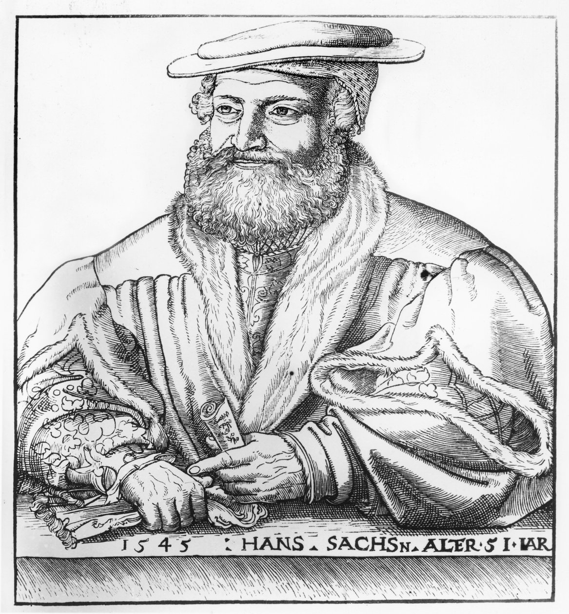 Retrato de Hans Sachs, 1545 de Hans Brosamer