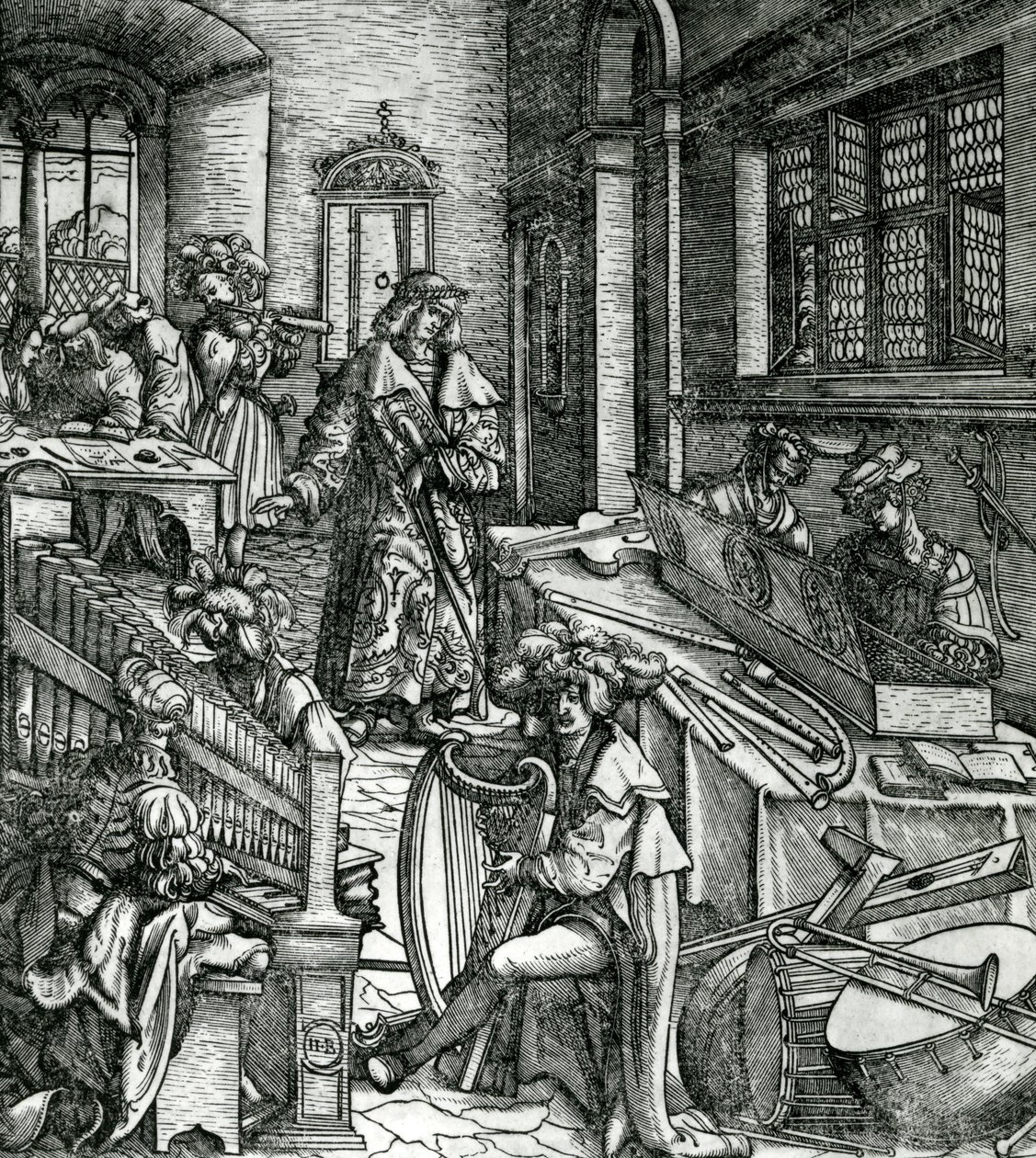 História da Música, do romance &39;Der Weisskunig&39; em louvor do seu imperador Maximiliano I de Hans Burgkmair