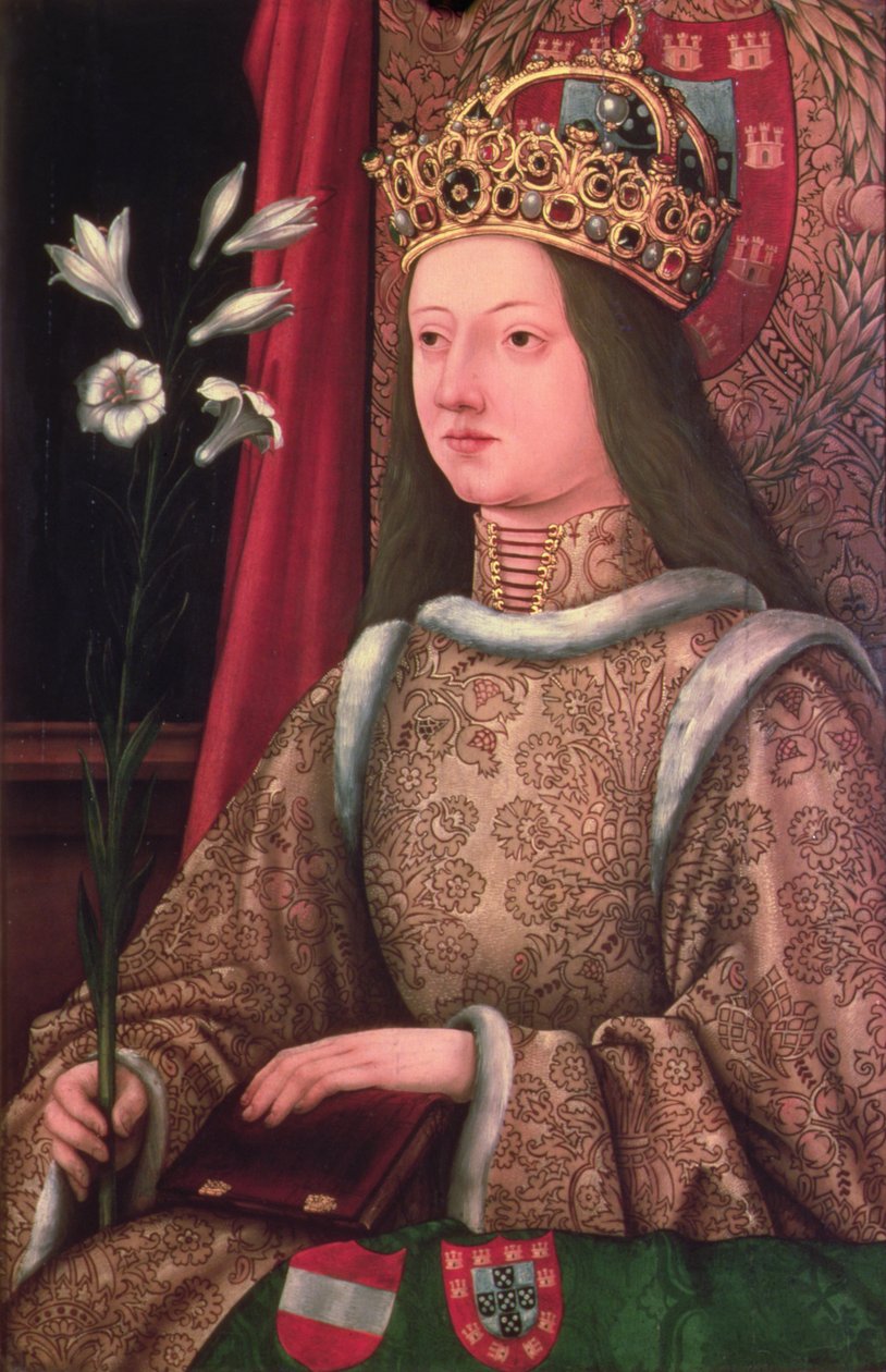 Rainha Eleonora de Portugal (143437-67) esposa de Frederico III (1415-93) (cópia do original perdido, 1468 (painel) de Hans Burgkmair