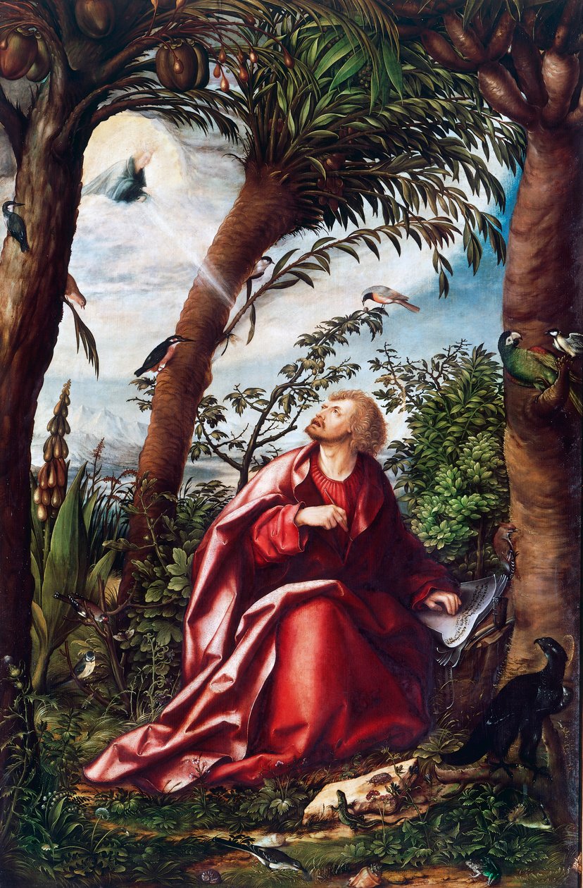 A visão de São João em Patmos, detalhe do retábulo de São João de Hans Burgkmair