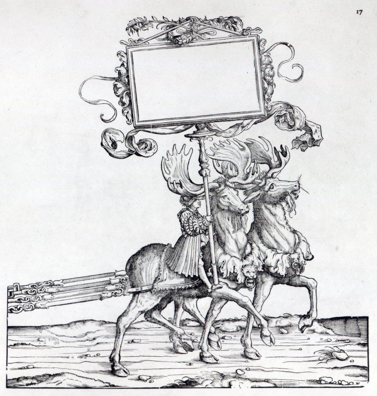 Cena da Procissão Triunfal de Maximiliano, c.1516-18 (xilogravura) de Hans Burgkmair