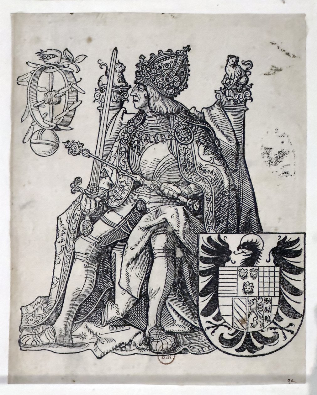 O Imperador Maximiliano, cerca de 1509-1512 (gravura) de Hans Burgkmair