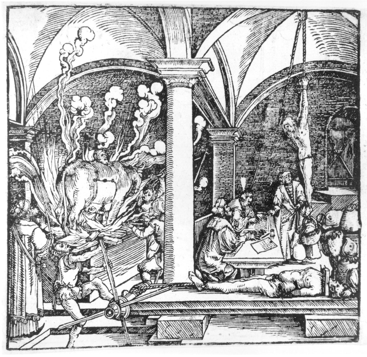 O questionamento, ilustração de um livro de Cicero Teutsch, Augsbourg, 1533 de Hans Burgkmair