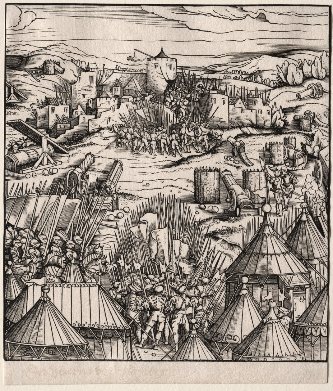 O assalto de Nantes, 1512-1515. de Hans Burgkmair
