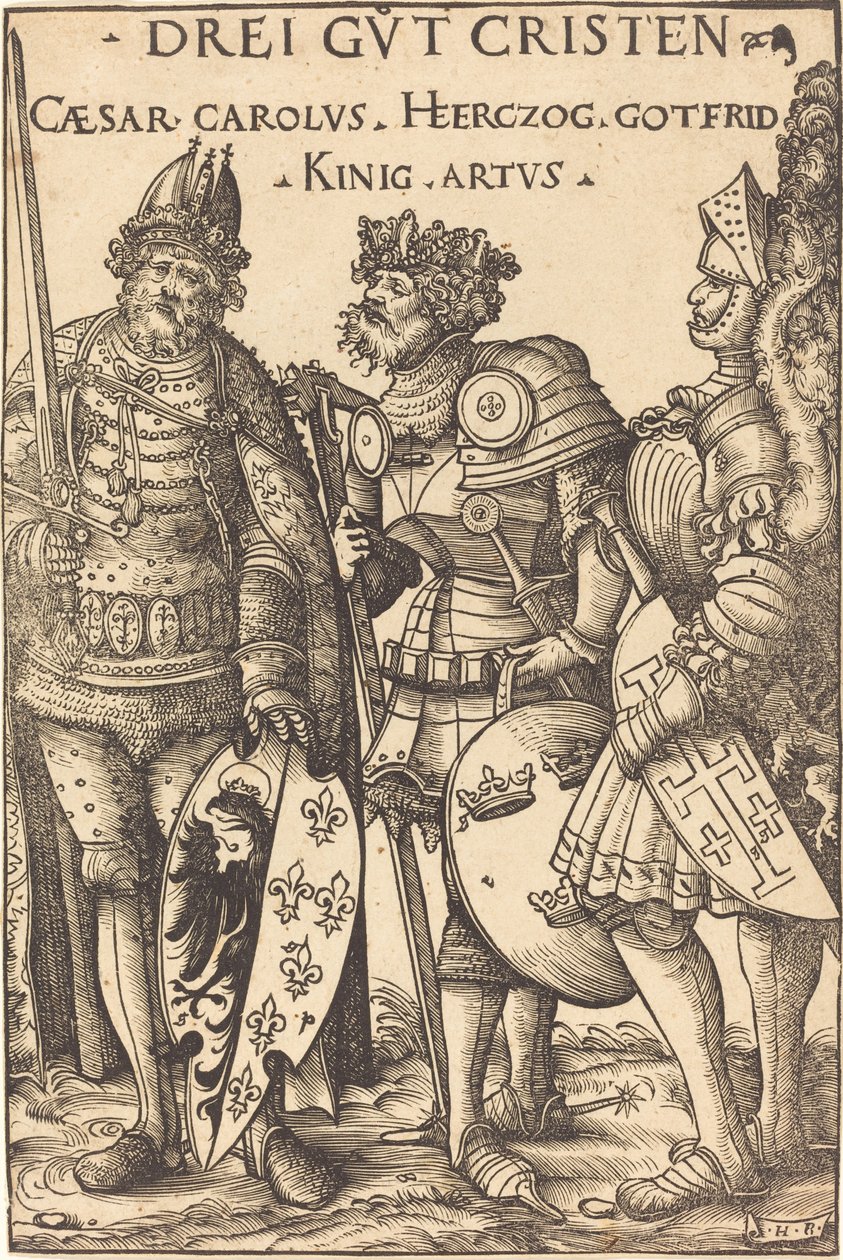 Carlos Magno, Artur e Godfrey de Hans Burgkmair I