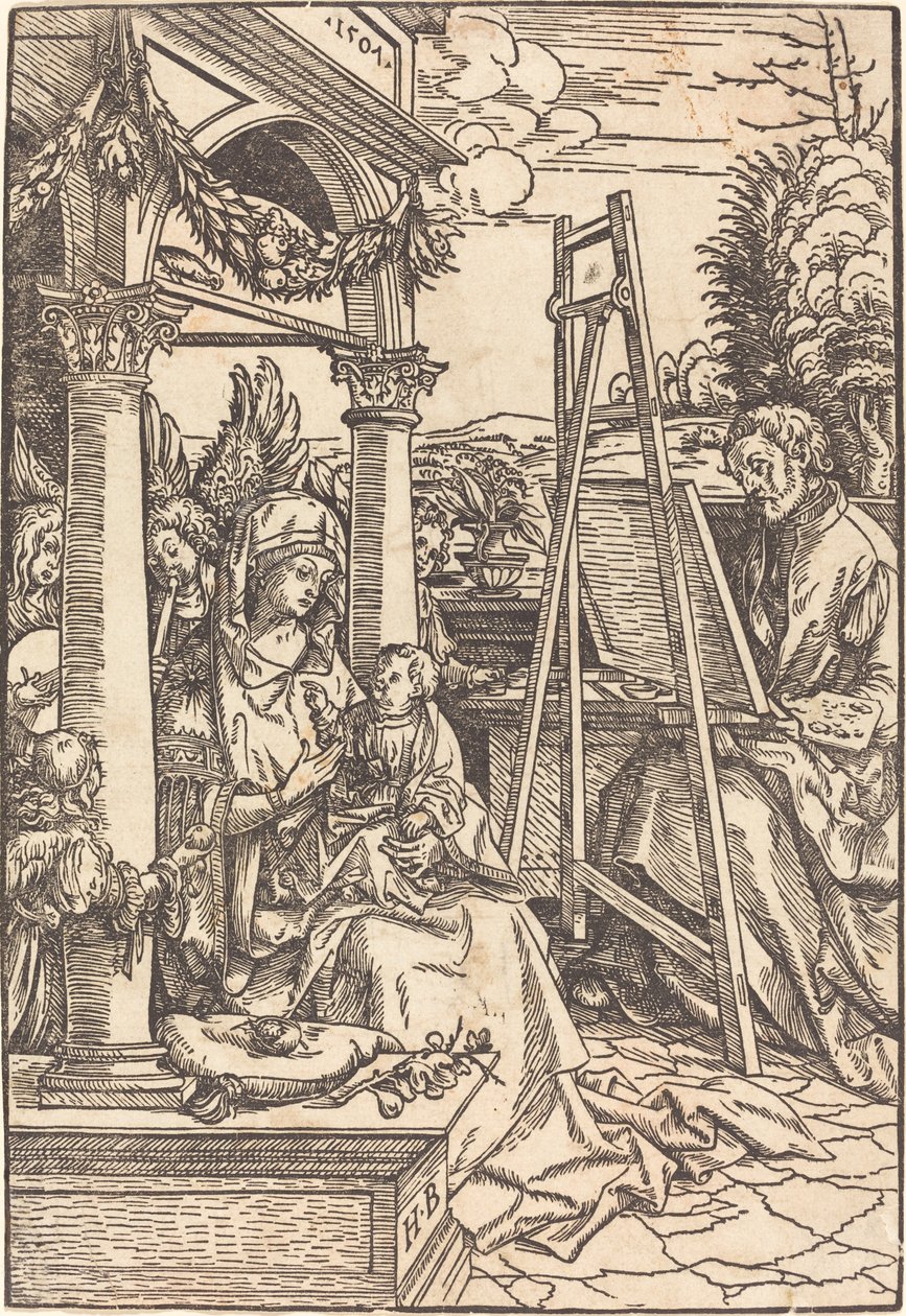 São Lucas pintando o retrato da Virgem de Hans Burgkmair I