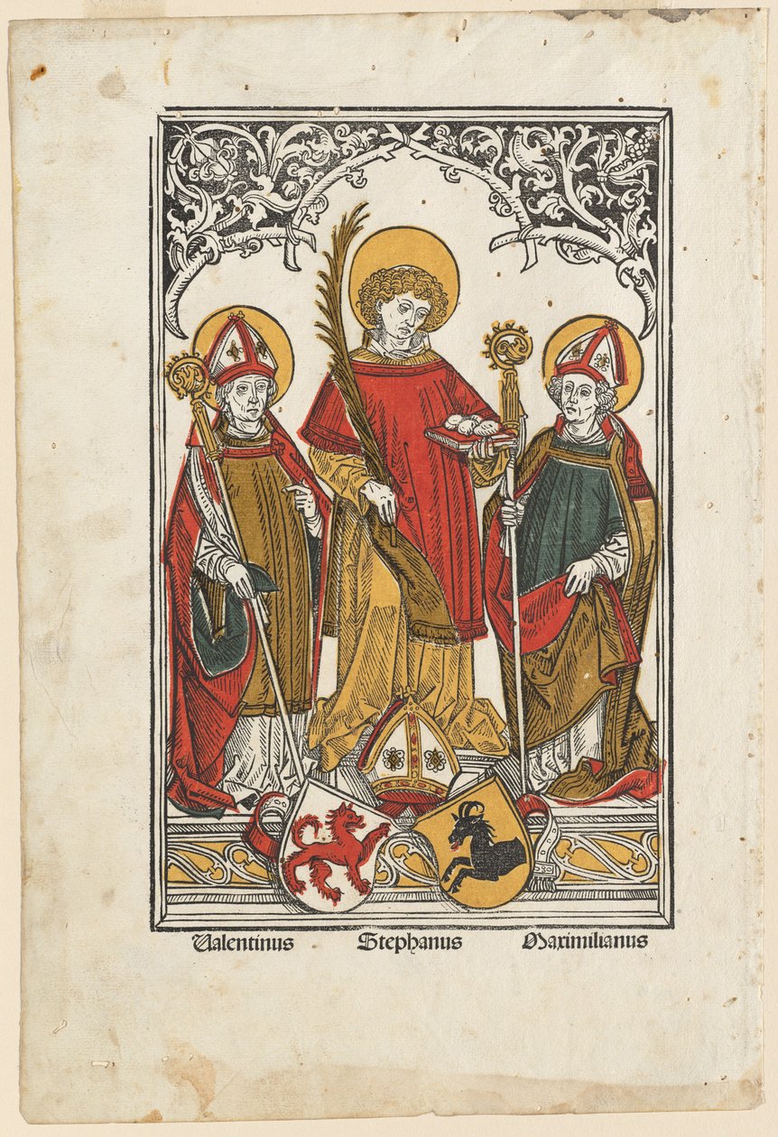 São Valentim, Santo Estêvão e São Maximiliano de Hans Burgkmair I