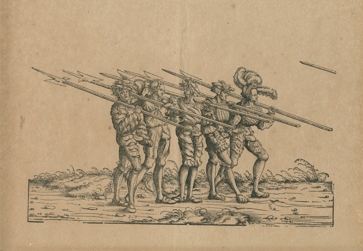 Esgrimista com alabardas de Hans Burgkmair der Ältere