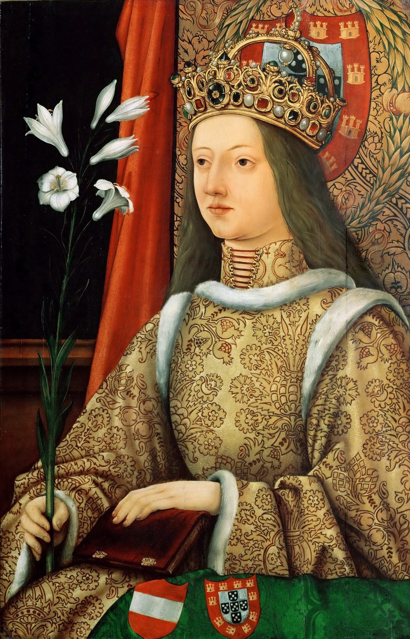 Retrato de Eleanor de Portugal 1434-1467, Imperatriz Sagrada Romana, depois de 1468 de Hans Burgkmair the Elder