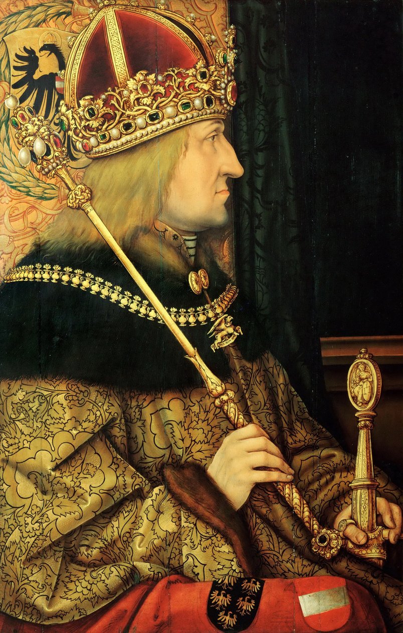 Retrato de Frederico III 1415-1493, Sacro Imperador Romano, final do século XV de Hans Burgkmair the Elder