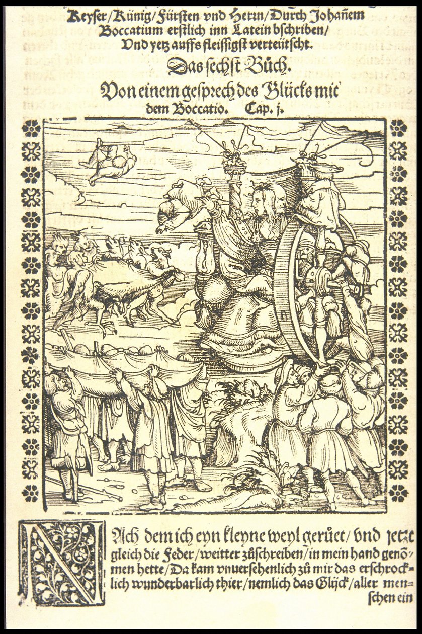 A roda da fortuna, ca 1545. de Hans Burgkmair the Elder