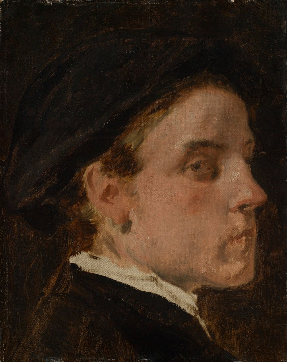 Estudo de retrato do pintor Wilhelm Trübner de Hans Canon