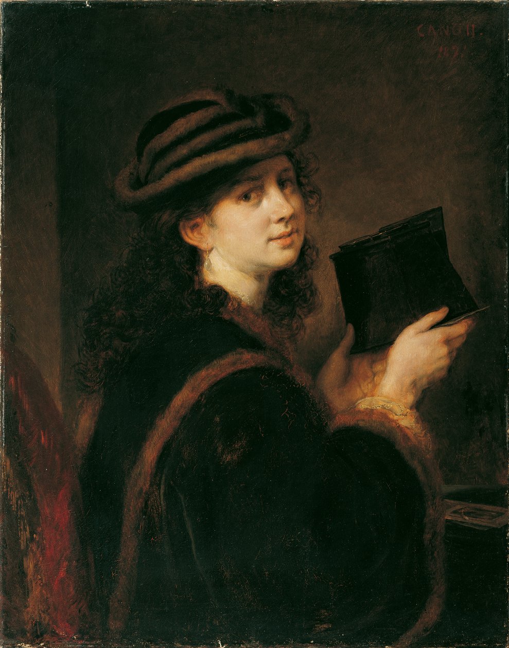 menina com estereoscópio de Hans Canon