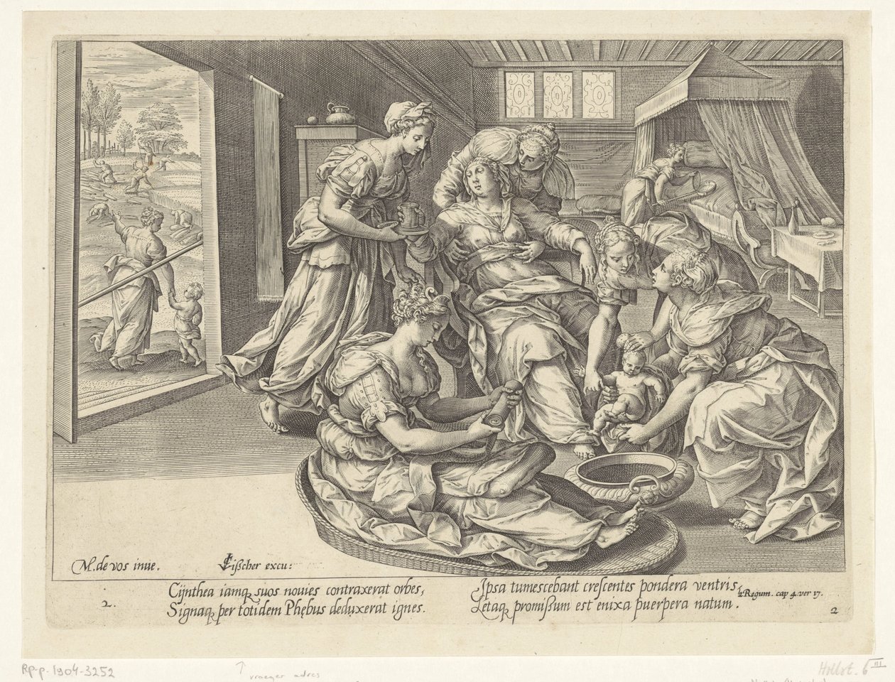 Nascimento do filho da mulher Sunnemite
A história de Elisha e a mulher Sunnemite (título da série) de Hans Collaert (I)